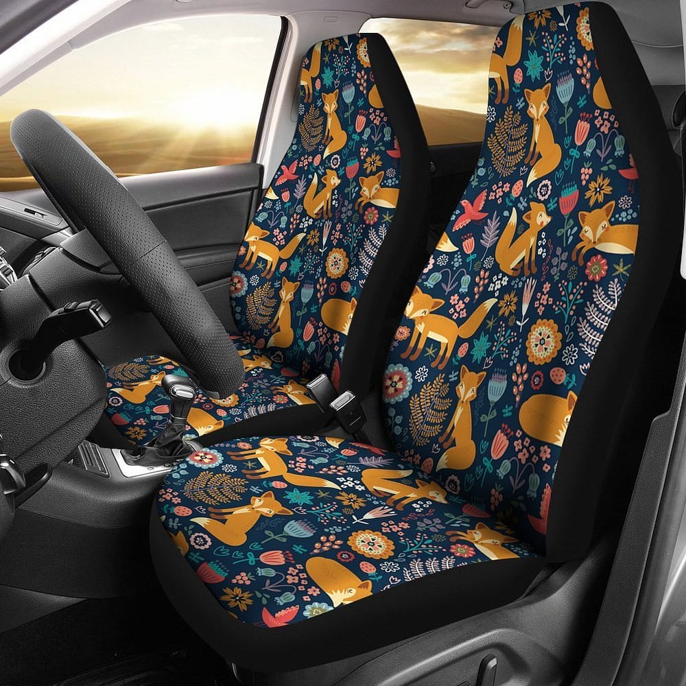 Fox Cartoon Funny Gift Ideas Car Seat Covers