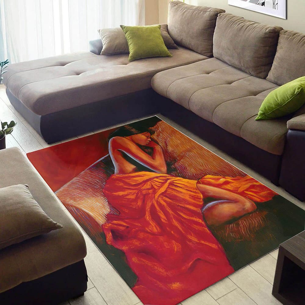 Inspired African Beautiful Themed Melanin Afro Woman Large Home Rug