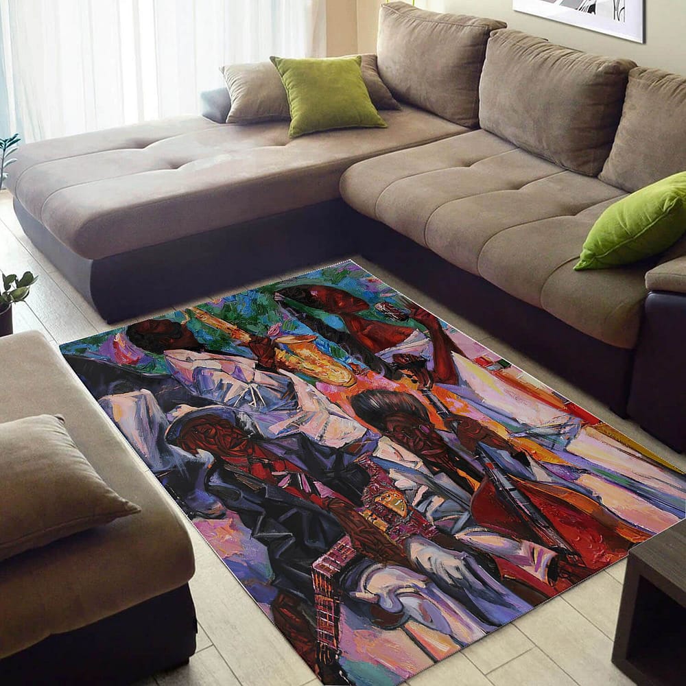 Inspired African Style Fancy Afro American Black Queen Themed Room Rug