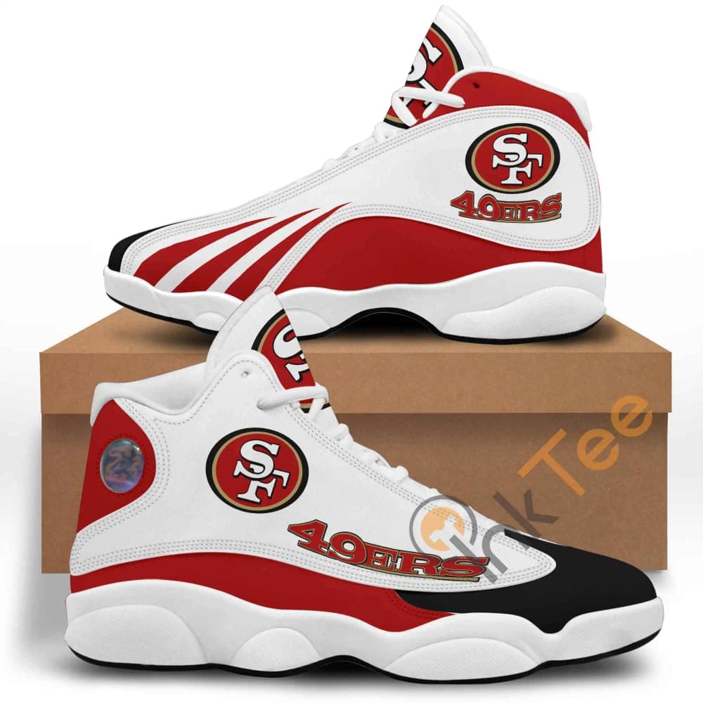 Nfl San Francisco 49ers Black Air Jordan 13s Customized Shoes
