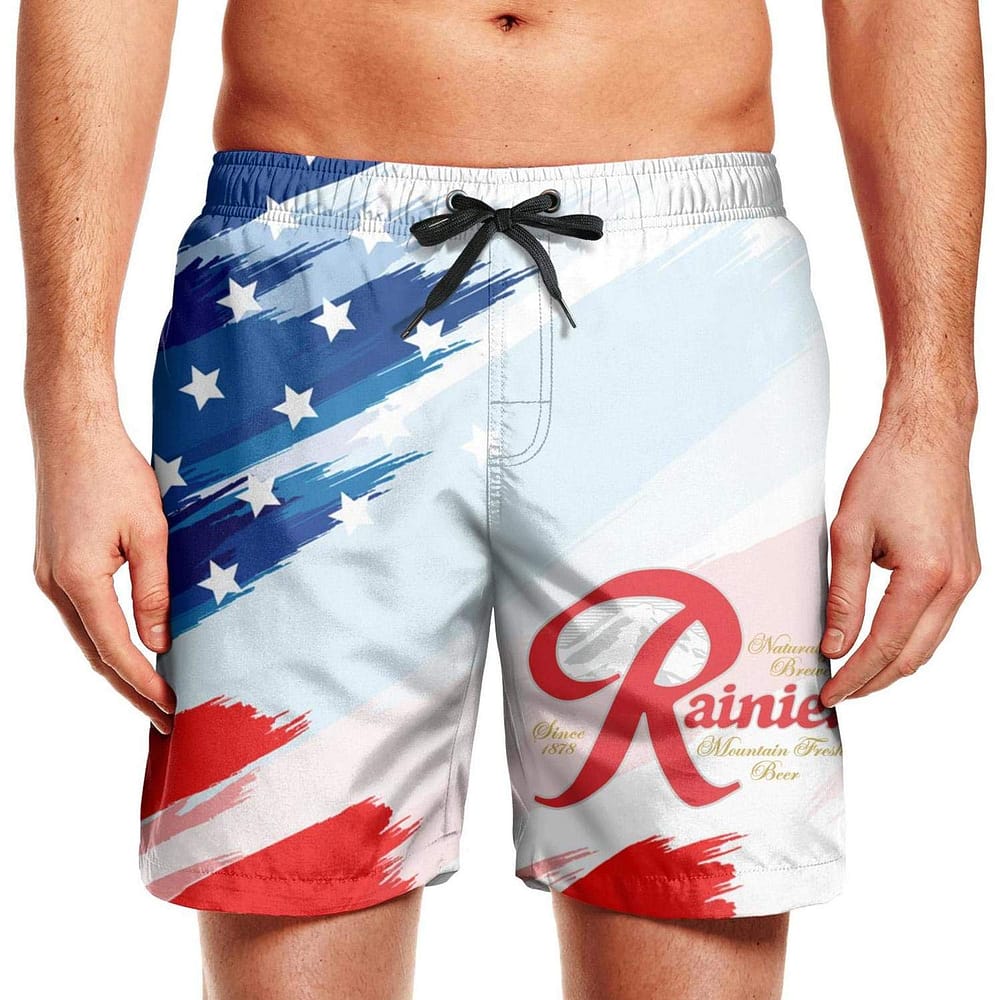 Rainier Beer Patriotic American Usa Flag July 4th Shorts
