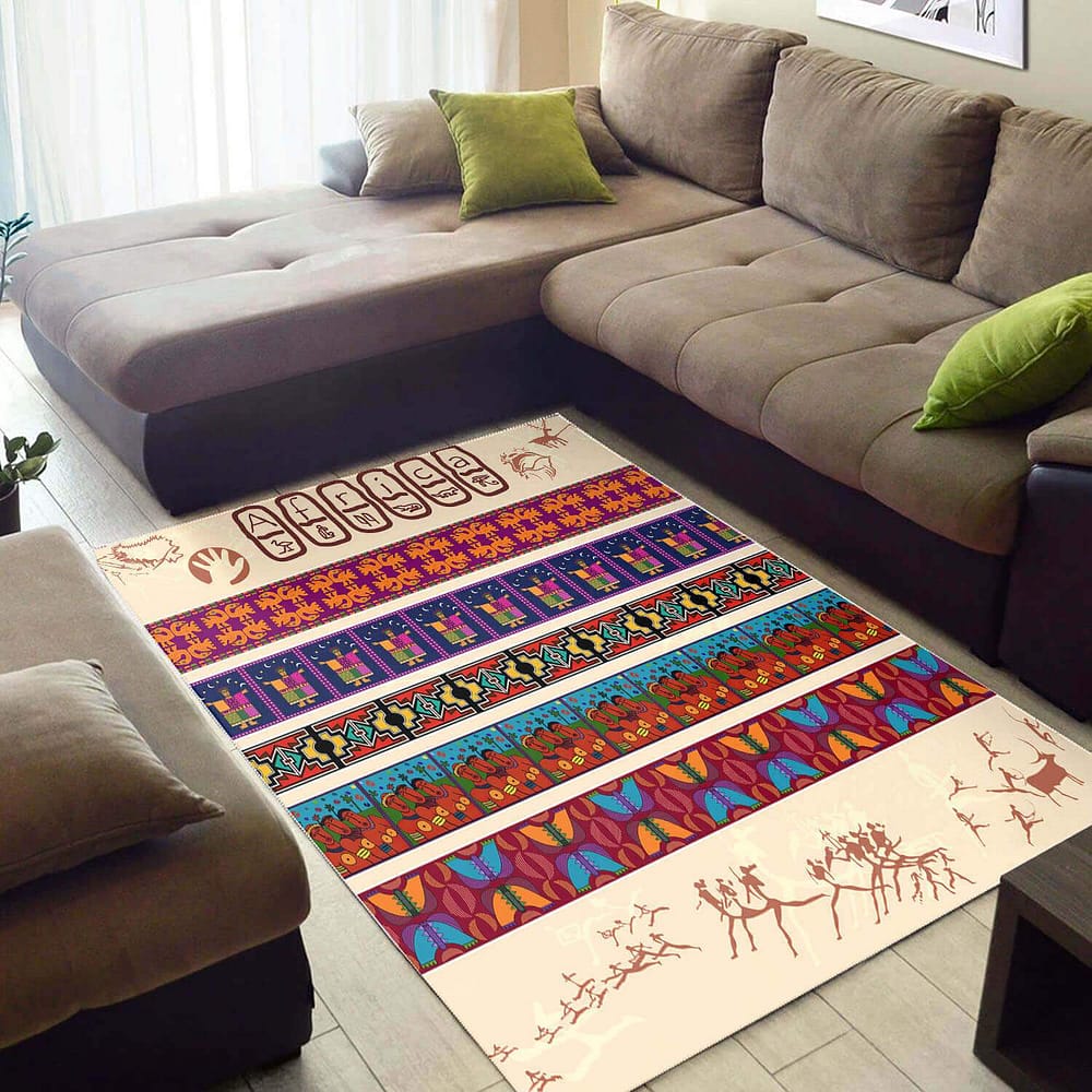 Trendy African American Adorable Black Art Ethnic Seamless Pattern Style Floor Inspired Home Rug