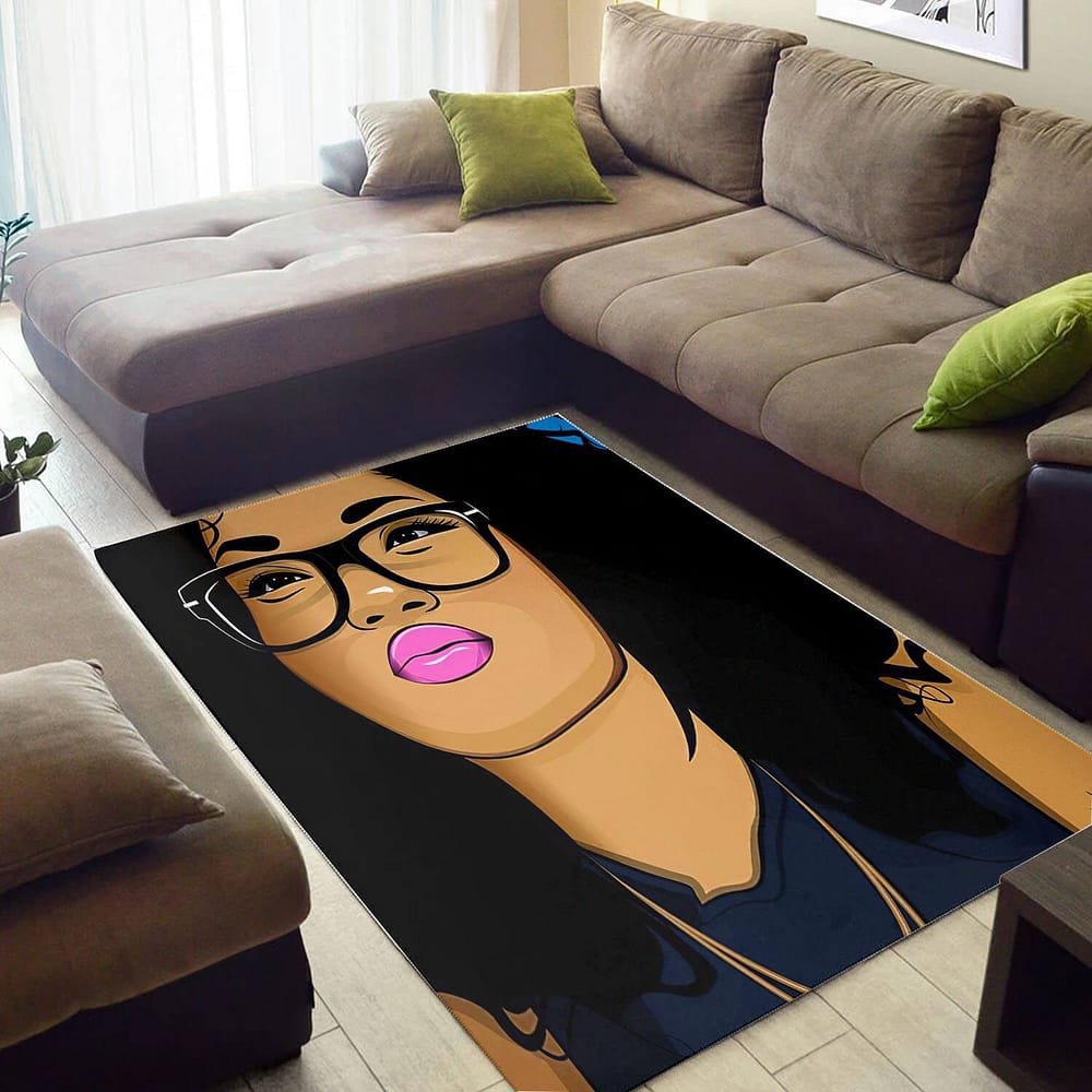 Trendy African Pretty Inspired Girl Large Living Room Rug