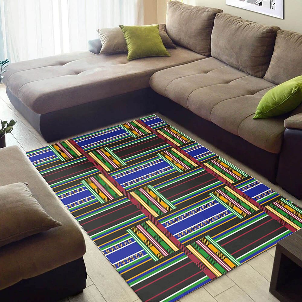 Trendy African Style Black History Month Afrocentric Pattern Art Themed Home Rug