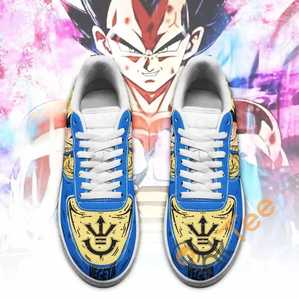 Vegeta Blue Custom Dragon Ball Anime Fan Gift Amazon Nike Air Force Shoes
