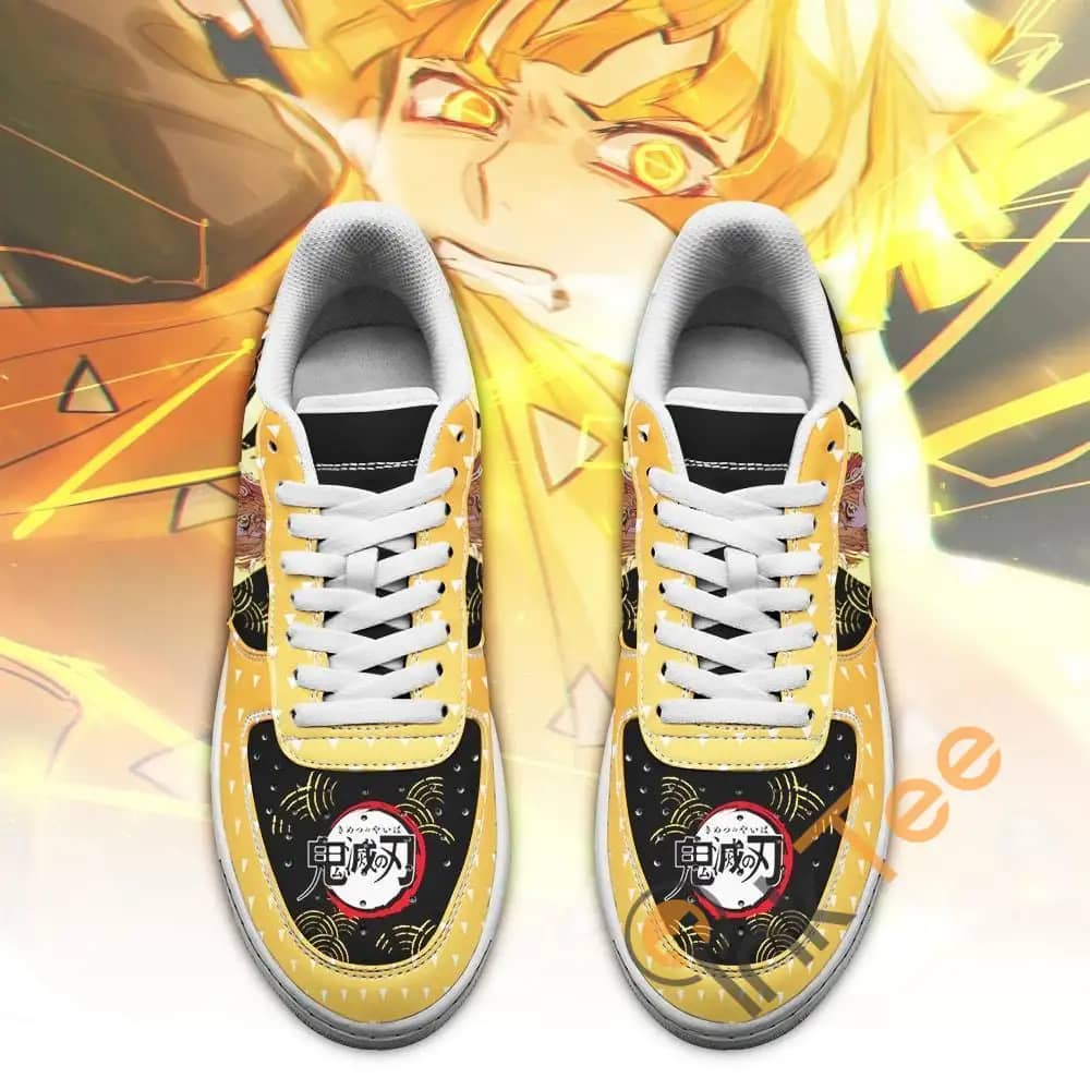 Zenitsu Custom Demon Slayer Anime Fan Amazon Nike Air Force Shoes