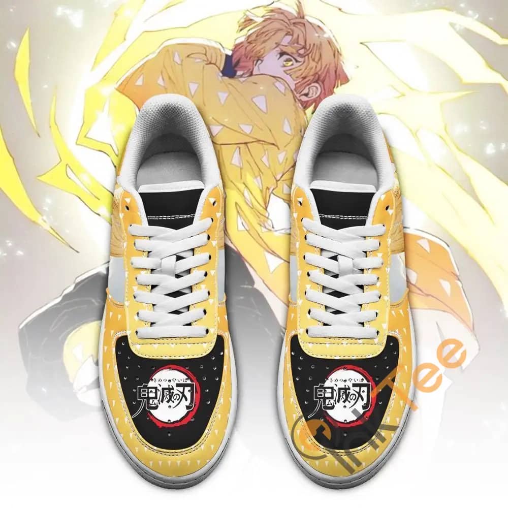 Zenitsu Demon Slayer Anime Fan Gift Idea Amazon Nike Air Force Shoes