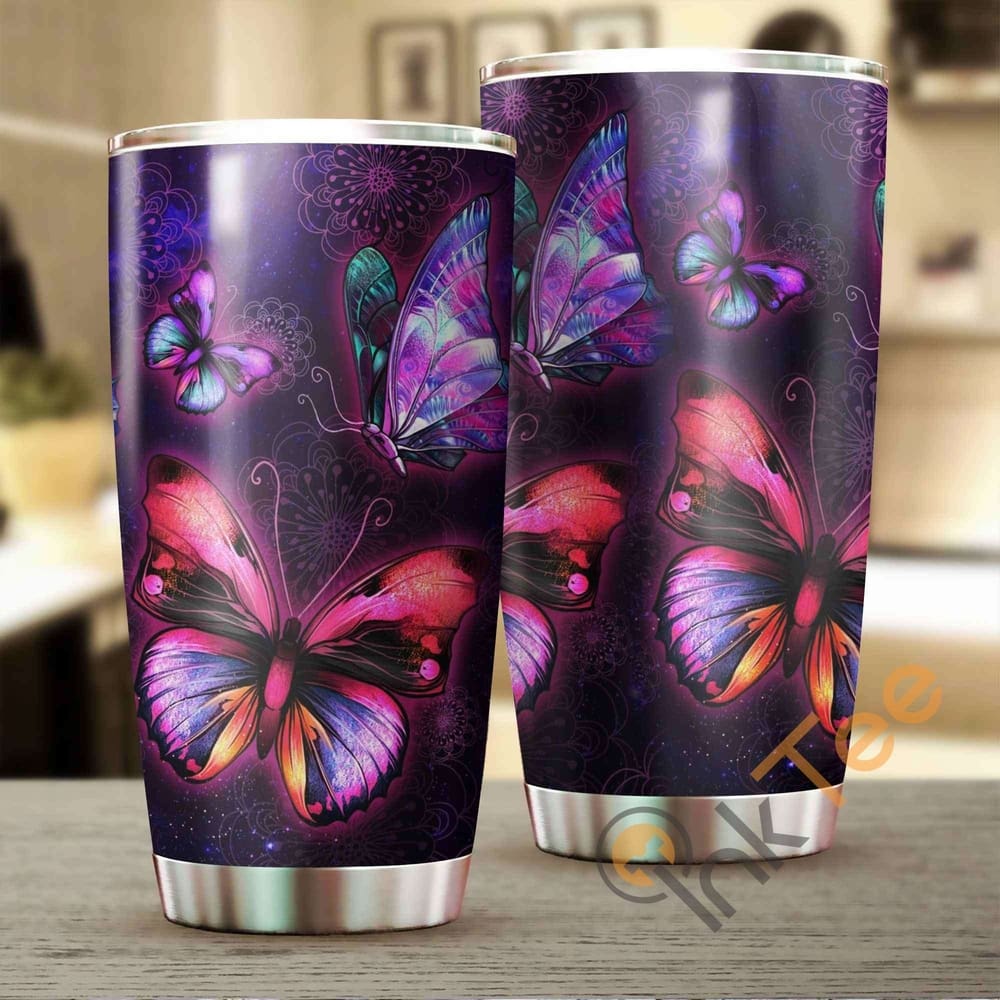 Beautiful Butterfly Stainless Steel Tumbler