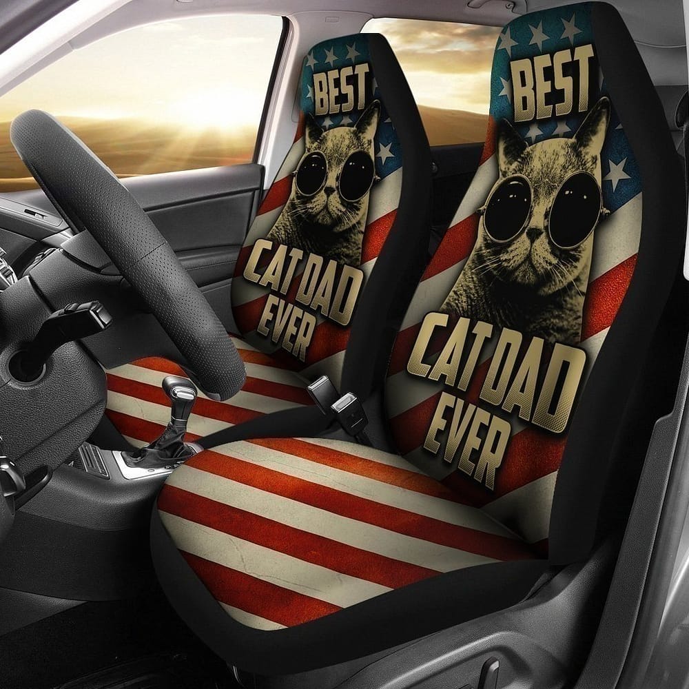Best Cat Dad Ever For Fan Gift Sku 740 Car Seat Covers