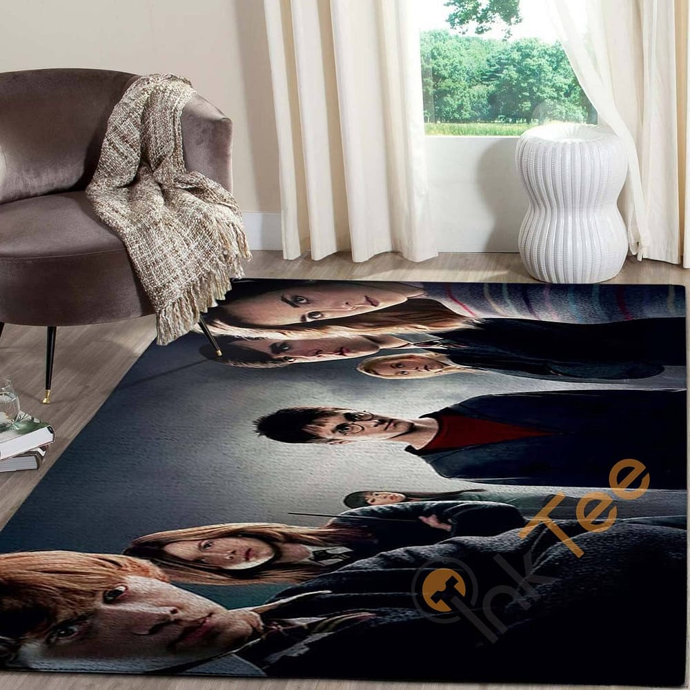 Harry Potter And Friends Carpet Living Room Floor Decor Gift For Potter's Fan Collection Hermione Ron Rug