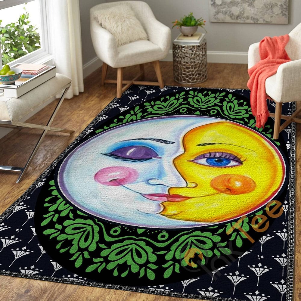 Hippie Wonderful The Sun And Moon Soft Living Room Bedroom Carpet Highlight For Home Beautiful Gift Mom Rug
