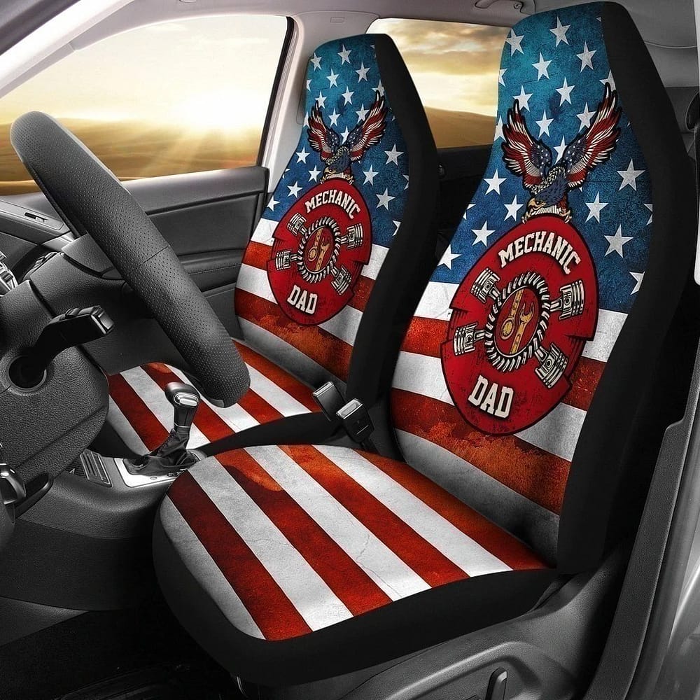 Mechanic Dad American Flag For Fan Gift Sku 863 Car Seat Covers