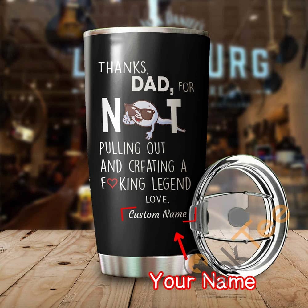 Personalized Thank's Dad Amazon Best Seller Sku 2788 Stainless Steel Tumbler