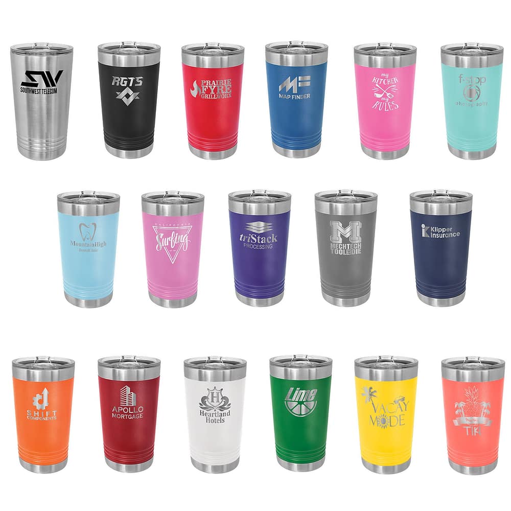 Polar Camel 16 Oz. Pint Vacuum Insulated Stemless Wine Tumbler With Slider Lid Engraved Gifts