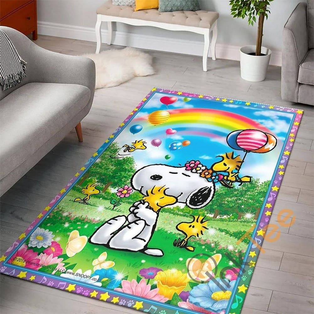 Snoopy Disney Movies For Living Room Bedroom Lover Floor Decor Rug