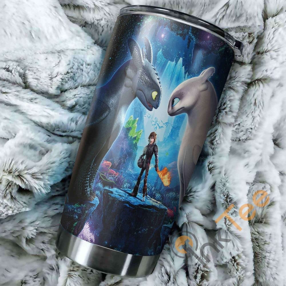 Toothless And Light Fury How To Train Your Dragon Art Perfect Gift Stainless Steel Tumbler