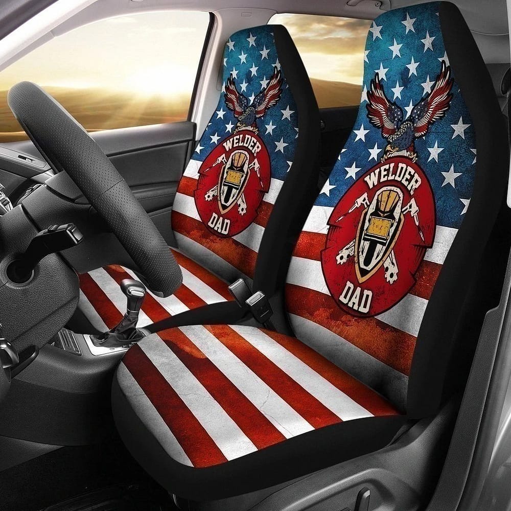 Welder Dad American Flag For Fan Gift Sku 643 Car Seat Covers