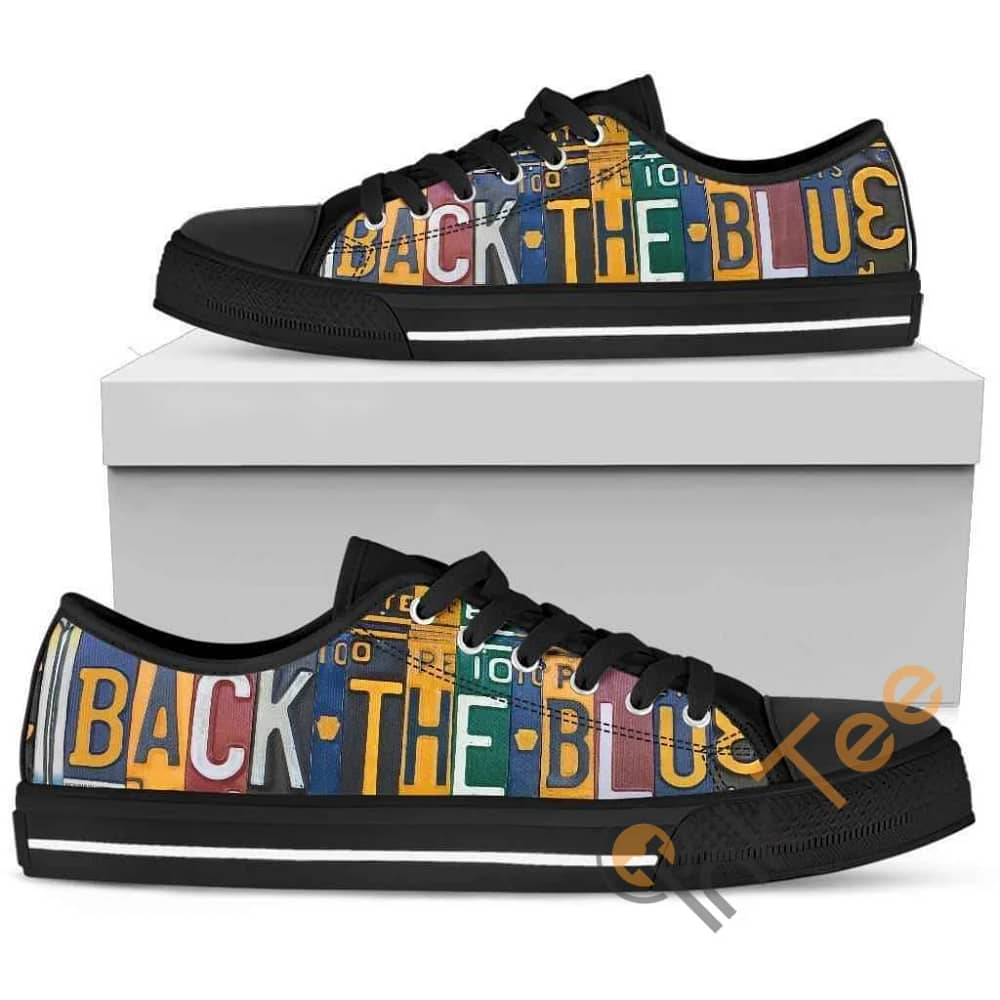 Back The Blue Police Low Top Shoes