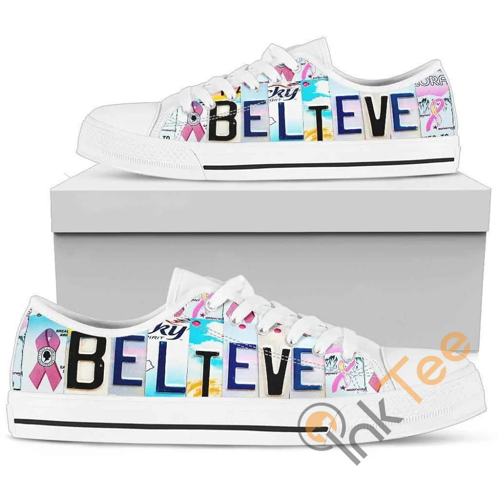 Believe Breast Cancer Awareness Low Top Shoes