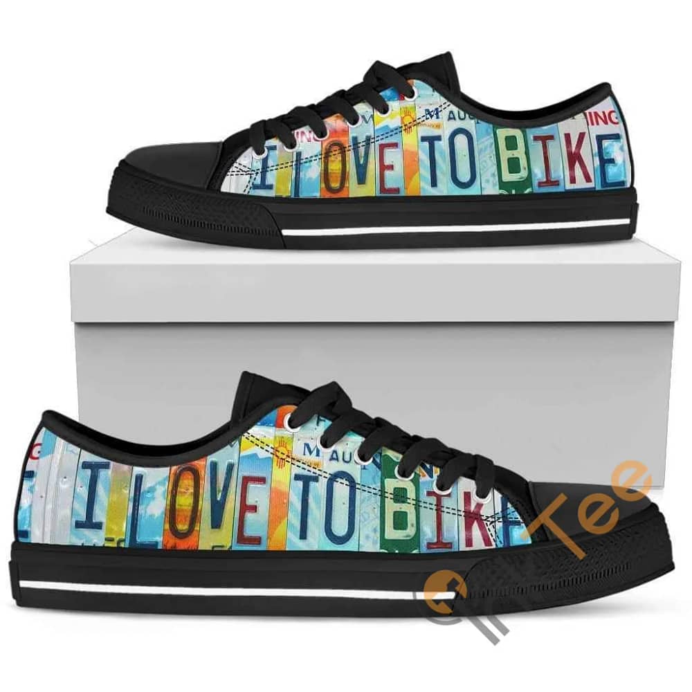 I Love To Bike Low Top Shoes