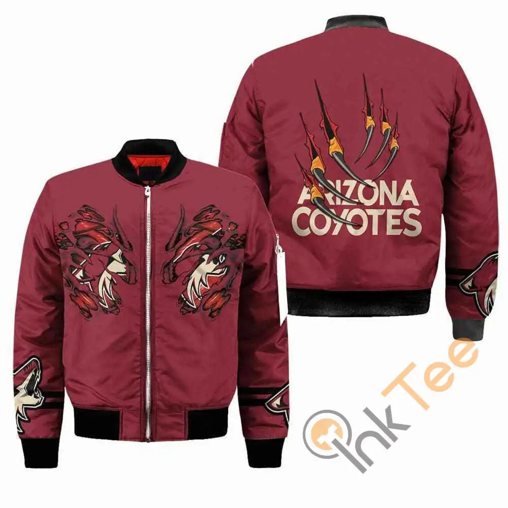 Arizona Coyotes Nhl Claws  Apparel Best Christmas Gift For Fans Bomber Jacket