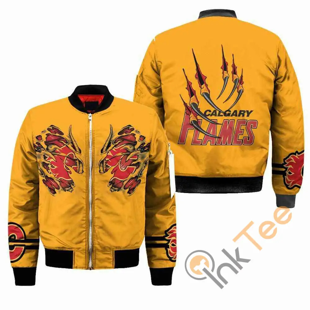 Calgary Flames NHL Claws  Apparel Best Christmas Gift For Fans Bomber Jacket