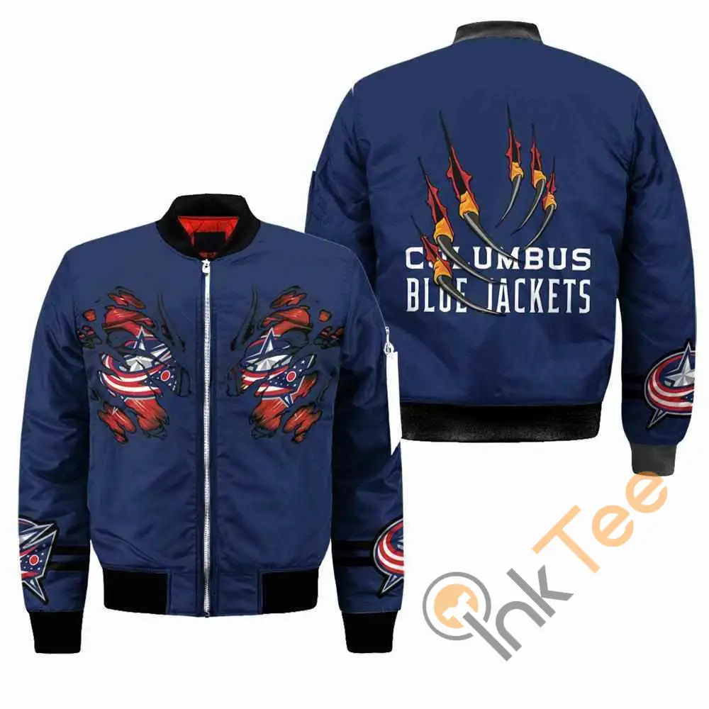Columbus Blue Jackets NHL Claws  Apparel Best Christmas Gift For Fans Bomber Jacket