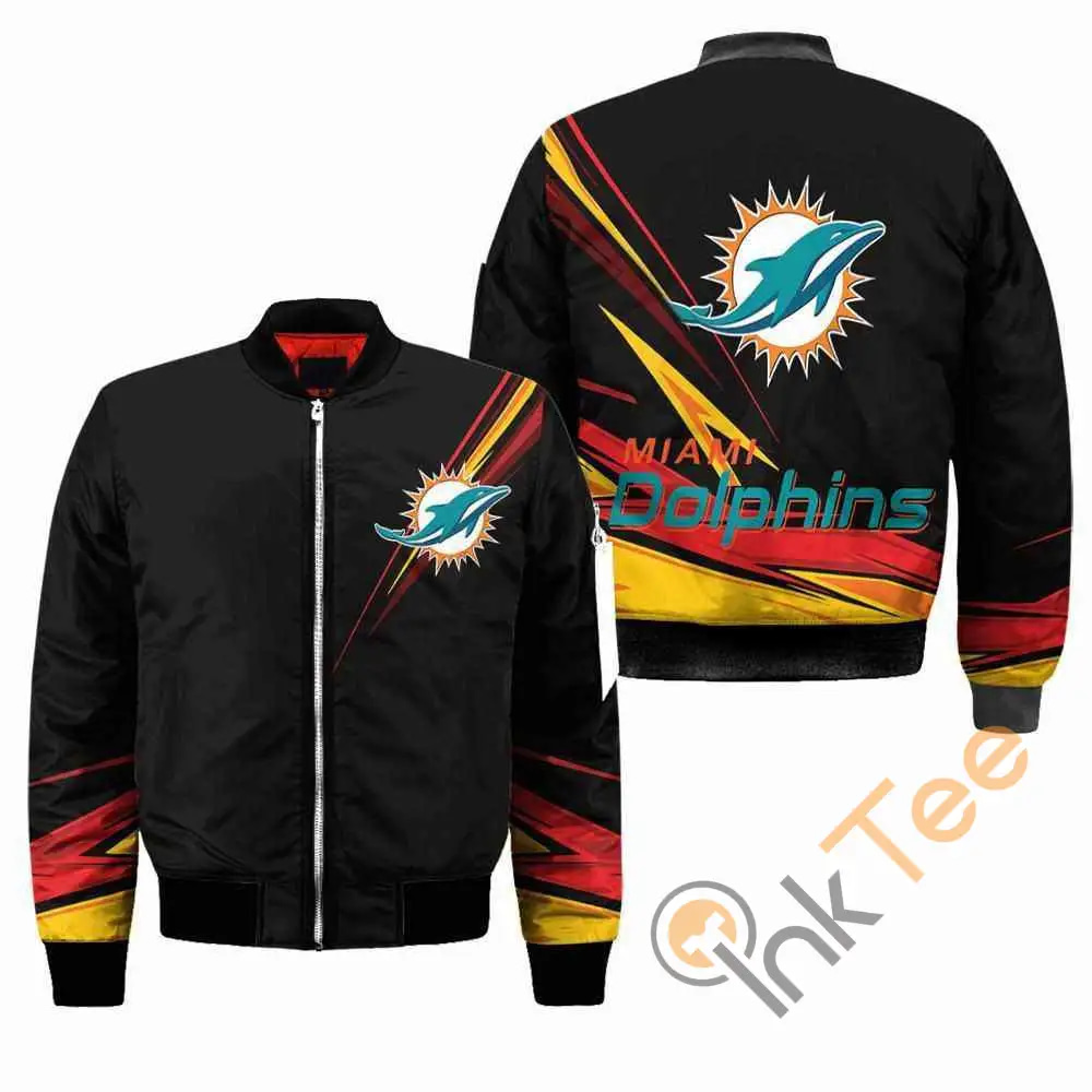 Miami Dolphins NFL Black  Apparel Best Christmas Gift For Fans Bomber Jacket