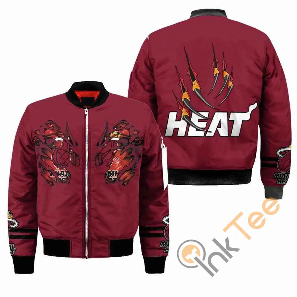Miami Heat NBA Claws  Apparel Best Christmas Gift For Fans Bomber Jacket