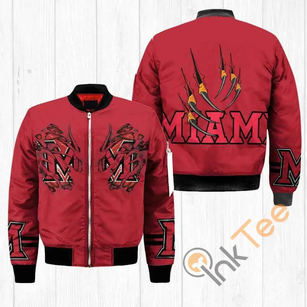 Miami Redhawks NCAA Claws  Apparel Best Christmas Gift For Fans Bomber Jacket