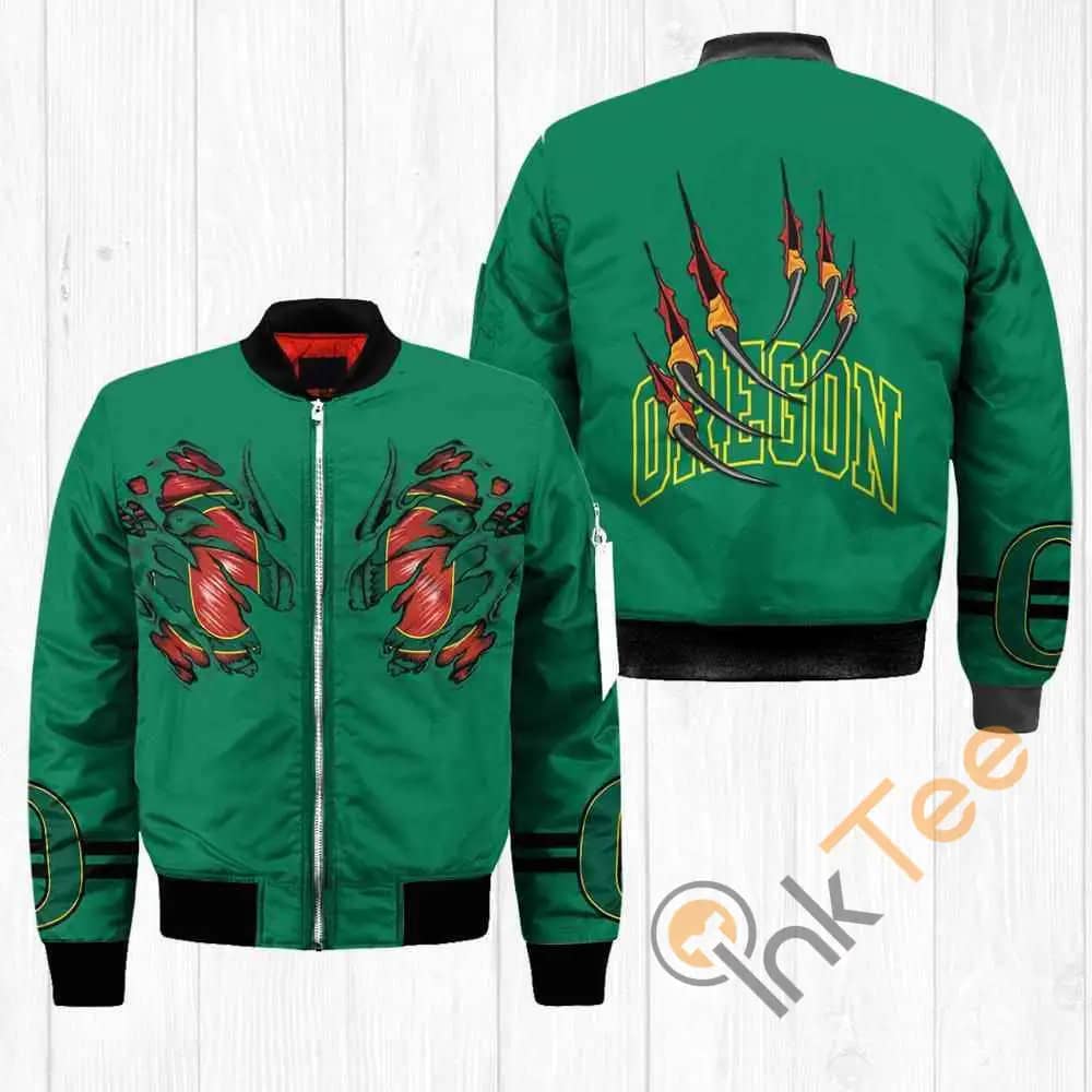 Oregon Ducks NCAA Claws  Apparel Best Christmas Gift For Fans Bomber Jacket