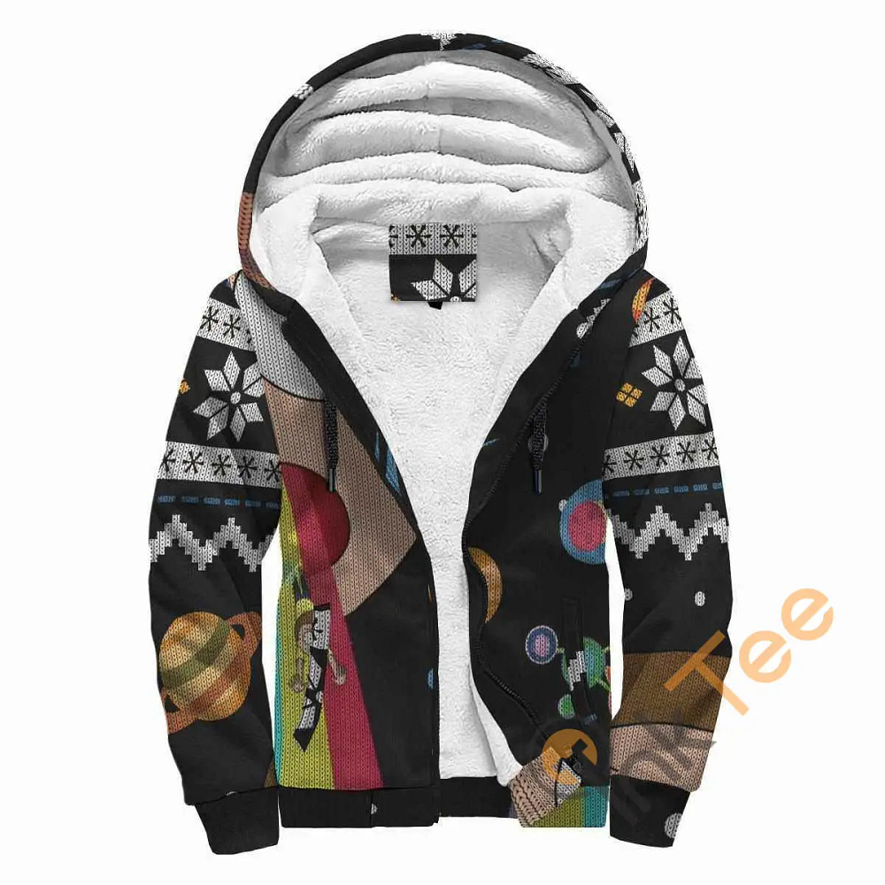Rick And Morty Interplanetary Merry Knitted Fleece Zipper