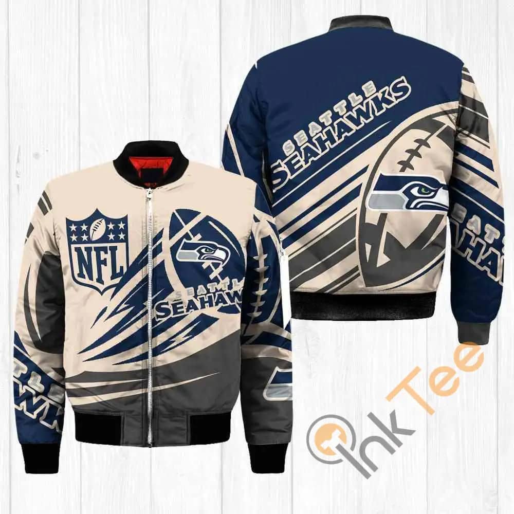 Seattle Seahawks NFL Balls  Apparel Best Christmas Gift For Fans Bomber Jacket