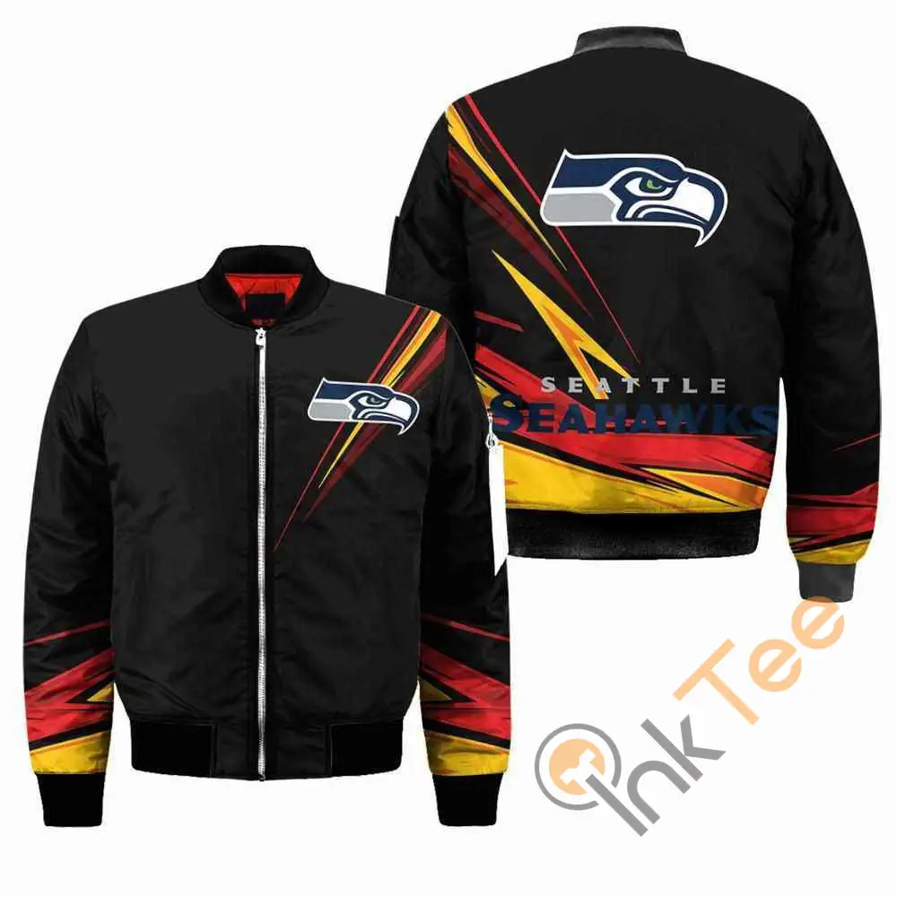 Seattle Seahawks Nfl Black  Apparel Best Christmas Gift For Fans Bomber Jacket