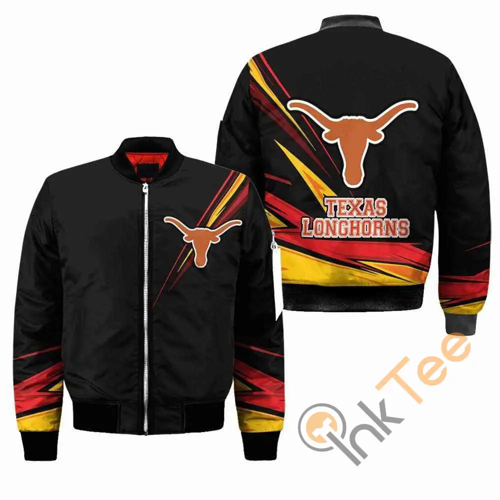 Texas Longhorns NCAA Black  Apparel Best Christmas Gift For Fans Bomber Jacket