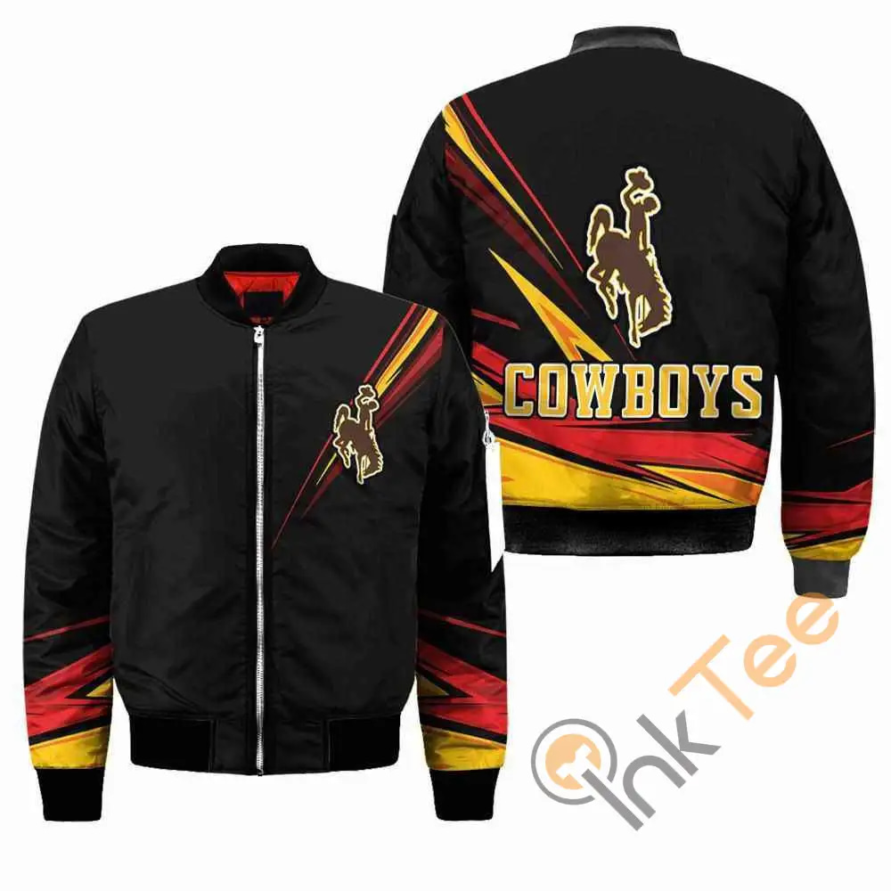 Wyoming Cowboys Ncaa Black  Apparel Best Christmas Gift For Fans Bomber Jacket