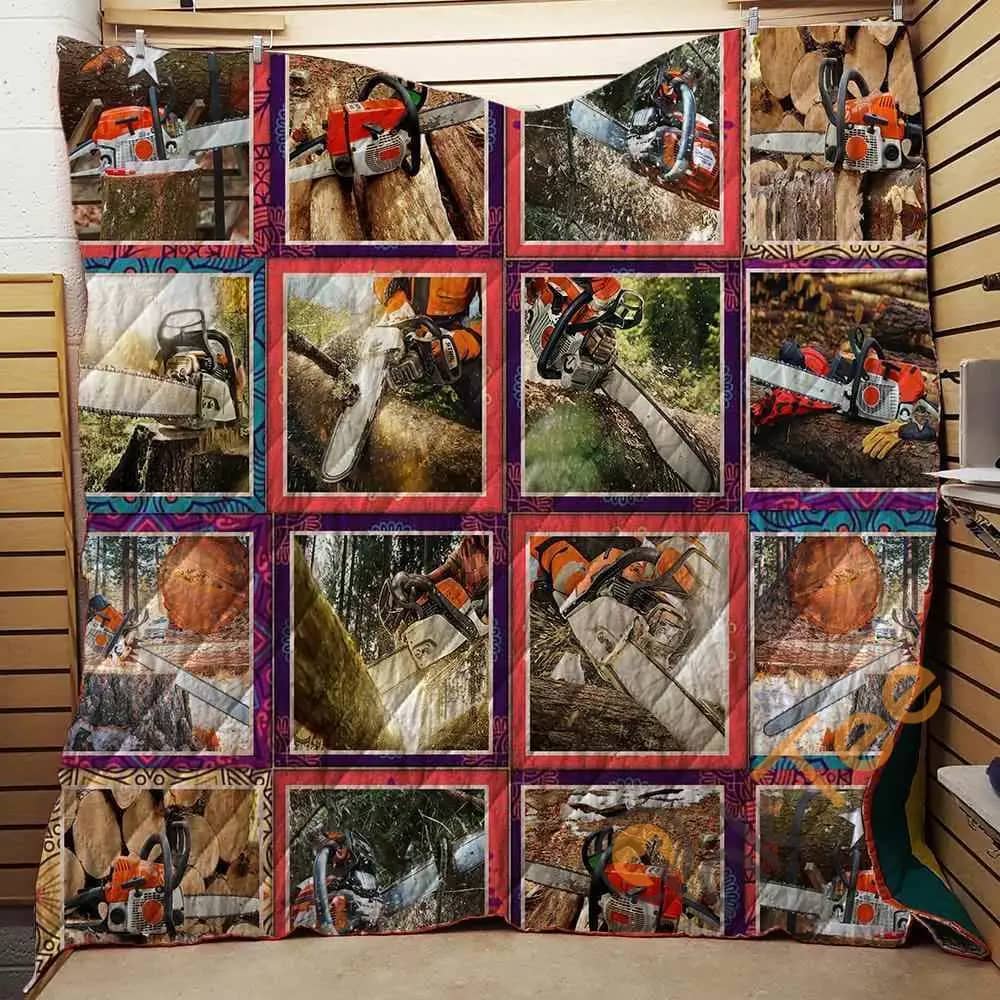 Chainsaw Best Friends Of Logger  Blanket TH1707 Quilt