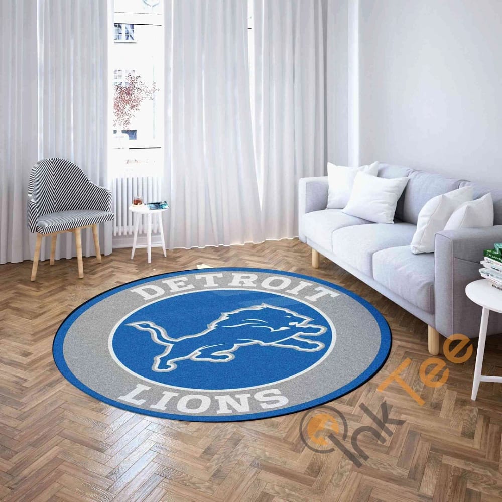 Detroit Lions Round Carpet  Nfl Football Amazon Best Seller Sku 186 Rug