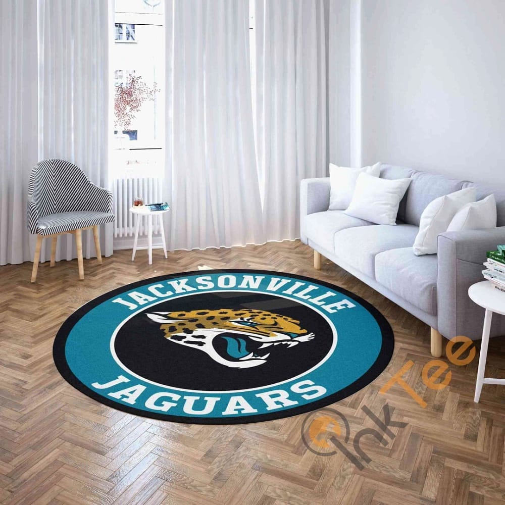 Jacksonville Jaguars Round Carpet  Nfl Football Amazon Best Seller Sku 258 Rug