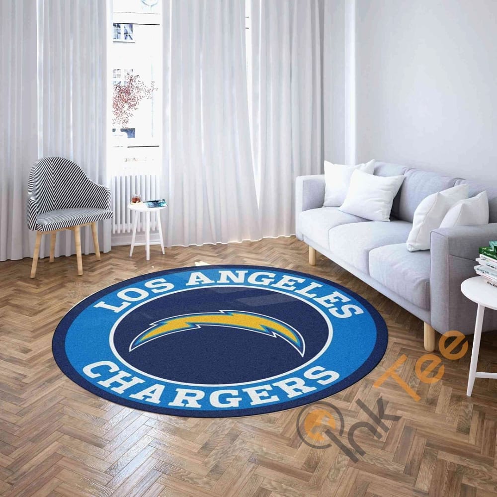 Los Angeles Chargers Round Carpet  Nfl Football Amazon Best Seller Sku 2453 Rug