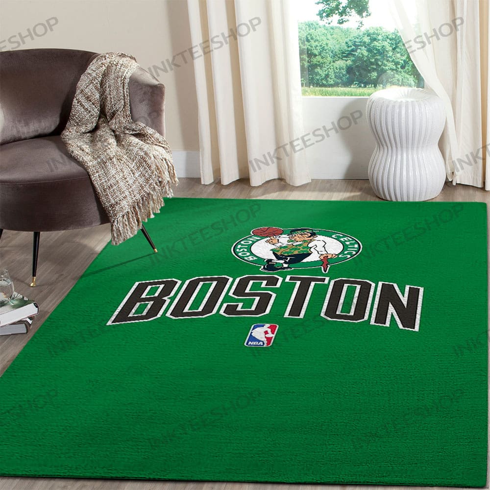 Inktee Store - Bedroom Area Boston Celtics Rug Image