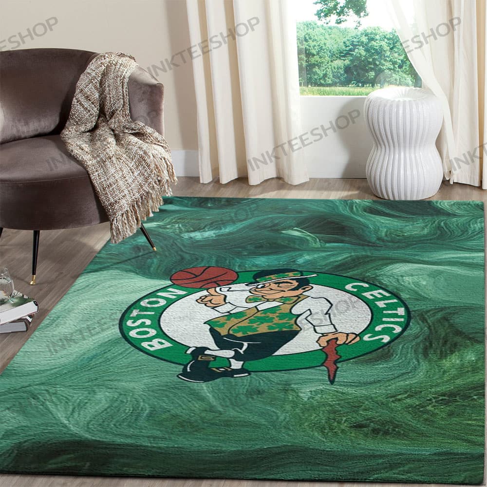 Inktee Store - Bedroom Living Room Boston Celtics Rug Image