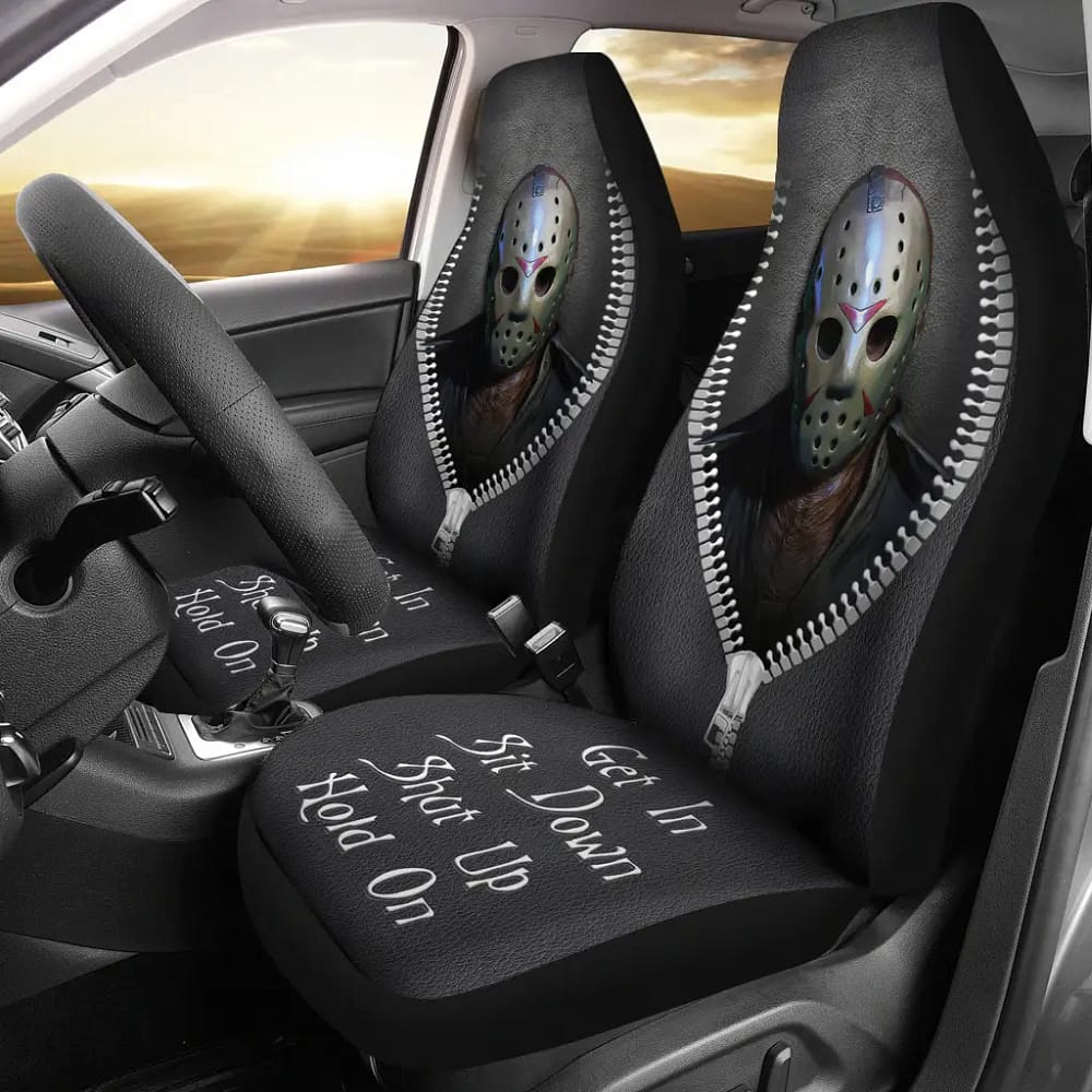 Jackson Friday The 13th Horror Get In Sit Down Shut Up And Hold On Car Zipper Car Seat Covers