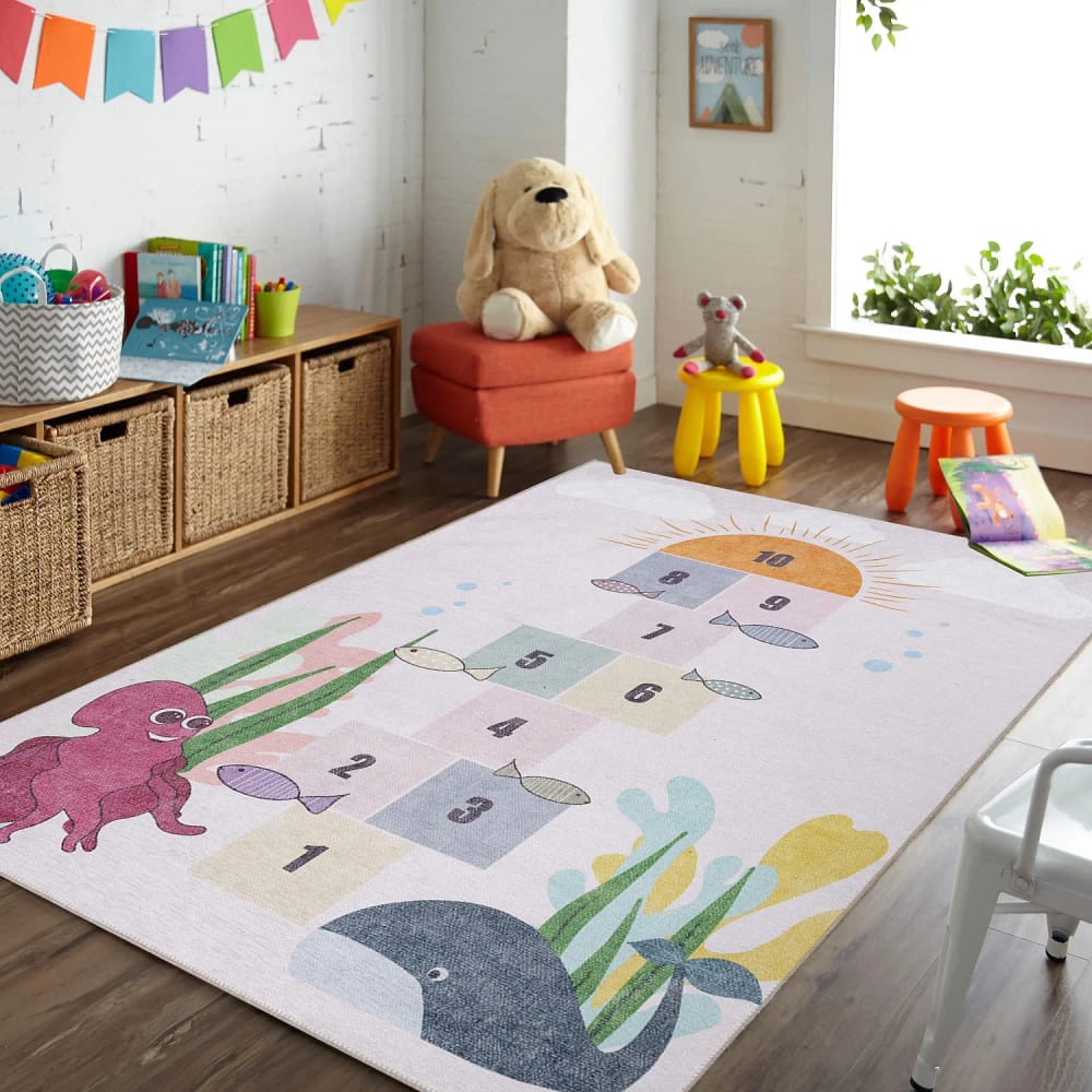 Make Playtime An Ocean Adventure With This Hopscotch Play  - Perfect Birthday Gift For Kids Rug
