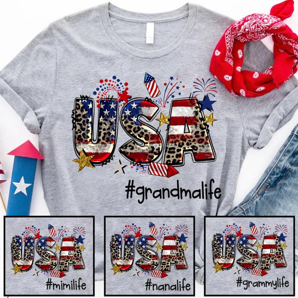 4th Of July Custom Grandmalife Shirt, Custom American Family Shirt, Patriotic Nana Shirt, Independence Day Shirt, Custom Mimilife Shirt