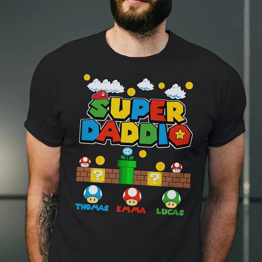 Custom Supper Daddio Shirt, Personalized Supper Dad Shirt, Father's Day Gift For Dad, Dad Game Shirt, Funny Dad Gift, Supper Daddio Tee