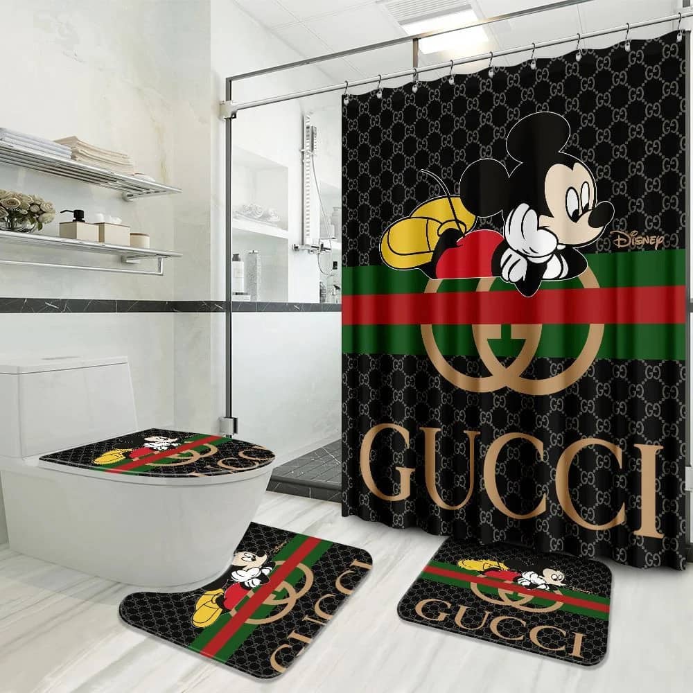 Gucci Mickey Logo Luxury Brand Bathroom Sets