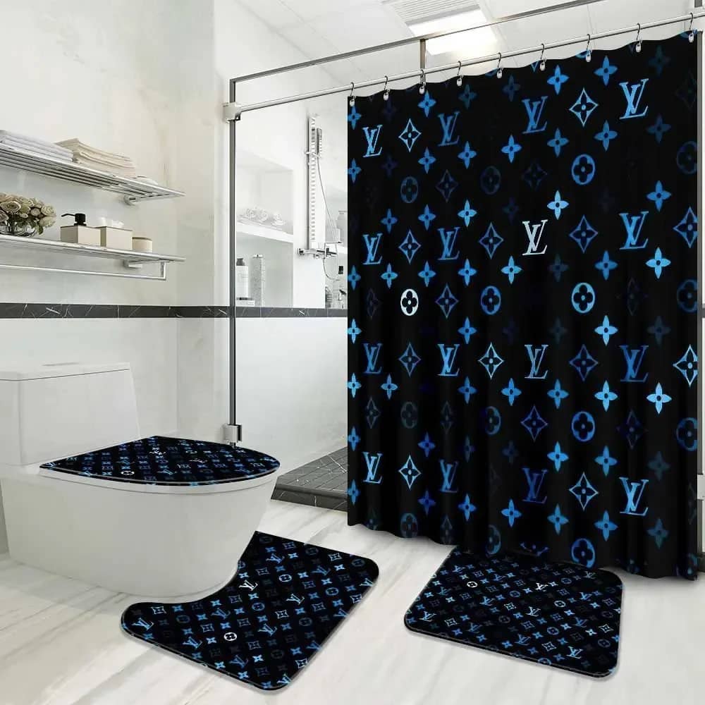 Louis Vuitton Logo Limited Black Bathroom Sets