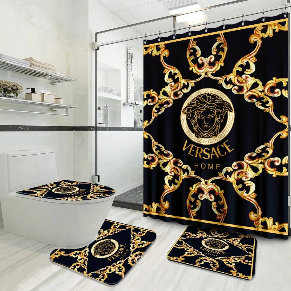 Versace Black Gold Luxury Brand Preium Bathroom Sets