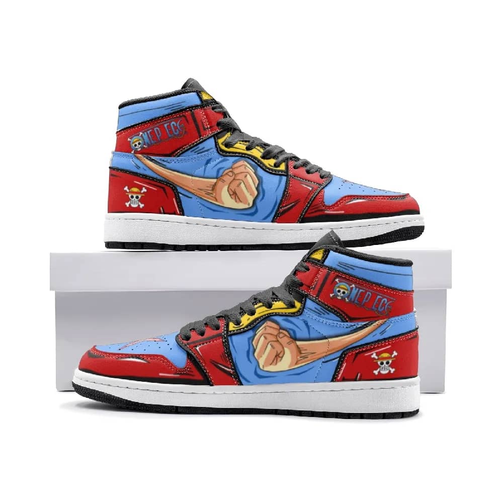 Inktee Store - Monkey D Luffy Fist One Piece Custom Air Jordans Shoes Image